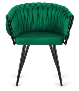 Krzesło plecione Lugano fotel TRECCIA GREEN VELVET SMOKE Lugano