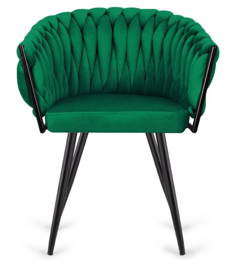 Krzesło plecione Lugano fotel TRECCIA GREEN VELVET SMOKE Lugano Krzesło plecione Lugano fotel TRECCIA GREEN VELVET SMOKE Lugano