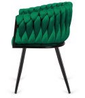 Krzesło plecione Lugano fotel TRECCIA GREEN VELVET SMOKE Lugano
