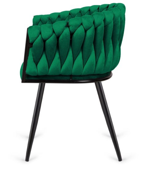 Krzesło plecione Lugano fotel TRECCIA GREEN VELVET SMOKE Lugano Krzesło plecione Lugano fotel TRECCIA GREEN VELVET SMOKE Lugano