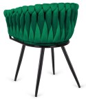 Krzesło plecione Lugano fotel TRECCIA GREEN VELVET SMOKE Lugano