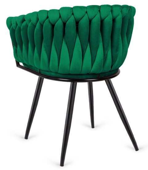 Krzesło plecione Lugano fotel TRECCIA GREEN VELVET SMOKE Lugano Krzesło plecione Lugano fotel TRECCIA GREEN VELVET SMOKE Lugano