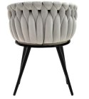 Krzesło plecione Lugano fotel TRECCIA GREY VELVET SMOKE II GATUNEK Lugano