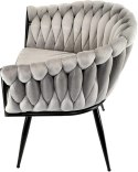 Krzesło plecione Lugano fotel TRECCIA GREY VELVET SMOKE II GATUNEK Lugano