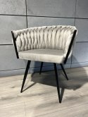 Krzesło plecione Lugano fotel TRECCIA GREY VELVET SMOKE II GATUNEK Lugano