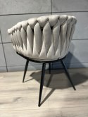 Krzesło plecione Lugano fotel TRECCIA GREY VELVET SMOKE II GATUNEK Lugano