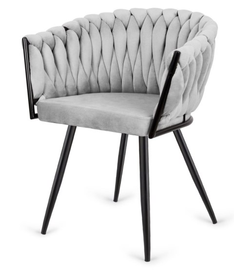 Krzesło plecione Lugano fotel TRECCIA GREY VELVET SMOKE Lugano Krzesło plecione Lugano fotel TRECCIA GREY VELVET SMOKE Lugano