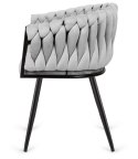 Krzesło plecione Lugano fotel TRECCIA GREY VELVET SMOKE Lugano