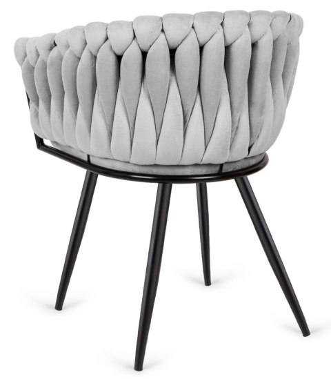 Krzesło plecione Lugano fotel TRECCIA GREY VELVET SMOKE Lugano Krzesło plecione Lugano fotel TRECCIA GREY VELVET SMOKE Lugano