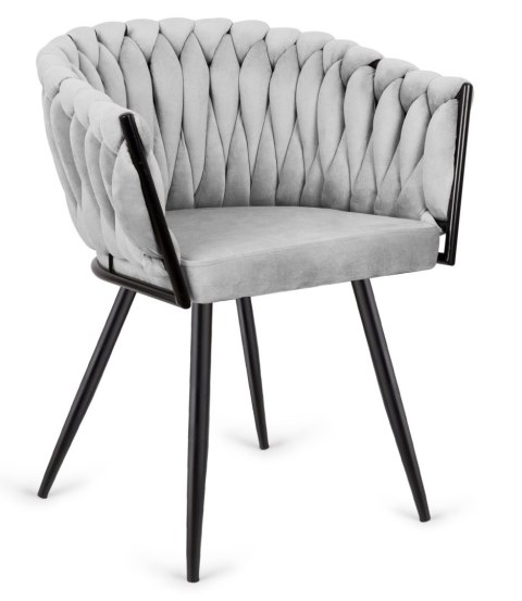Krzesło plecione Lugano fotel TRECCIA GREY VELVET SMOKE Lugano Krzesło plecione Lugano fotel TRECCIA GREY VELVET SMOKE Lugano