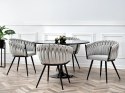 Krzesło plecione Lugano fotel TRECCIA GREY VELVET SMOKE Lugano