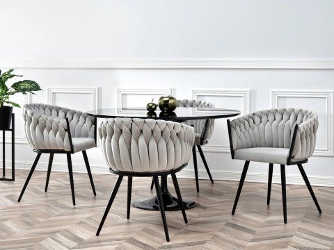 Krzesło plecione Lugano fotel TRECCIA GREY VELVET SMOKE Lugano Krzesło plecione Lugano fotel TRECCIA GREY VELVET SMOKE Lugano