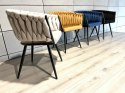 Krzesło plecione Lugano fotel TRECCIA GREY VELVET SMOKE Lugano