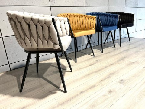 Krzesło plecione Lugano fotel TRECCIA GREY VELVET SMOKE Lugano Krzesło plecione Lugano fotel TRECCIA GREY VELVET SMOKE Lugano