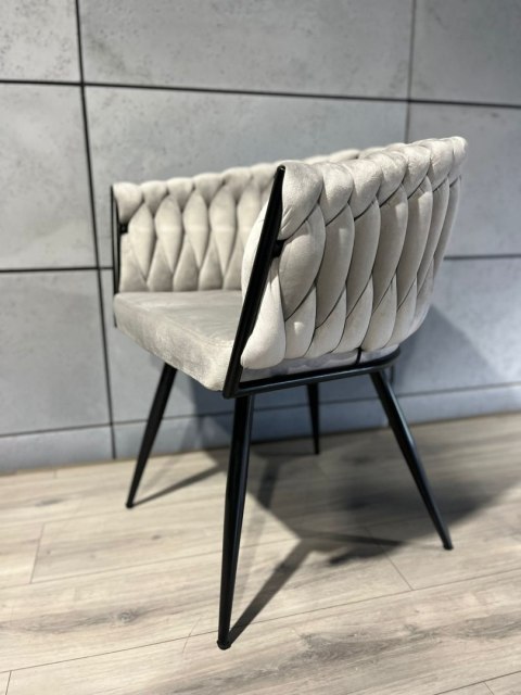 Krzesło plecione Lugano fotel TRECCIA GREY VELVET SMOKE Lugano Krzesło plecione Lugano fotel TRECCIA GREY VELVET SMOKE Lugano