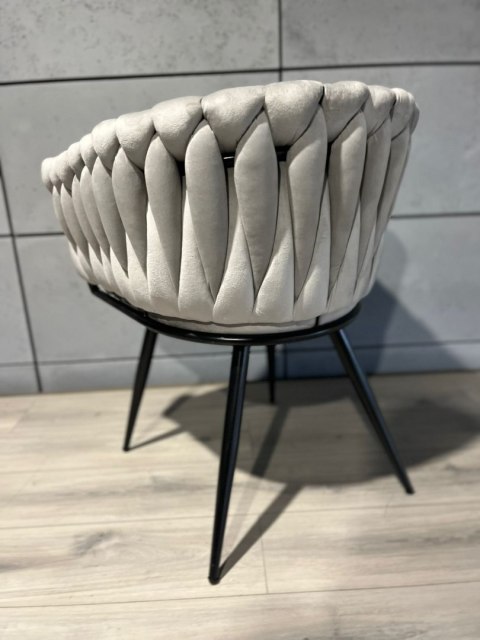 Krzesło plecione Lugano fotel TRECCIA GREY VELVET SMOKE Lugano Krzesło plecione Lugano fotel TRECCIA GREY VELVET SMOKE Lugano