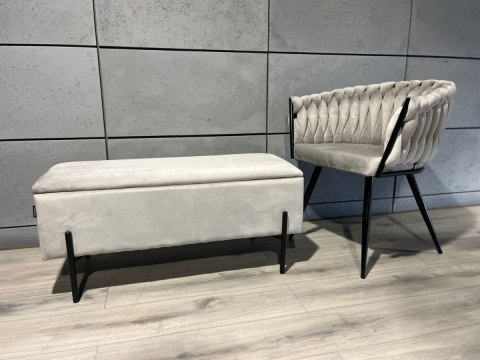 Krzesło plecione Lugano fotel TRECCIA GREY VELVET SMOKE Lugano Krzesło plecione Lugano fotel TRECCIA GREY VELVET SMOKE Lugano