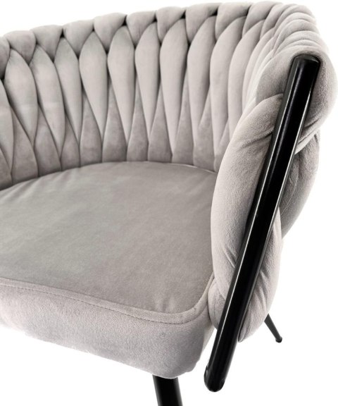 Krzesło plecione Lugano fotel TRECCIA GREY VELVET SMOKE Lugano Krzesło plecione Lugano fotel TRECCIA GREY VELVET SMOKE Lugano