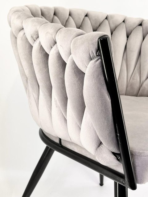 Krzesło plecione Lugano fotel TRECCIA GREY VELVET SMOKE Lugano Krzesło plecione Lugano fotel TRECCIA GREY VELVET SMOKE Lugano