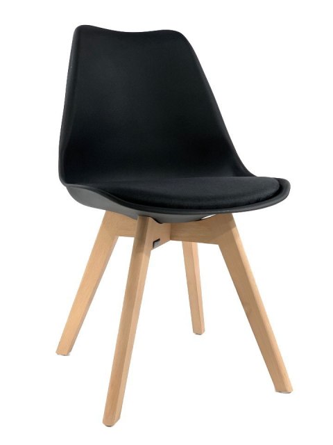 Krzesło skandynawskie MONZA BLACK - Black Fabric II Lugano Krzesło skandynawskie MONZA BLACK - Black Fabric II Lugano
