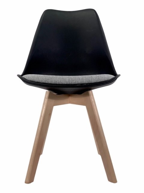 Krzesło skandynawskie MONZA BLACK - Grey Fabric II Lugano Krzesło skandynawskie MONZA BLACK - Grey Fabric II Lugano