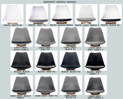 Krzesło skandynawskie MONZA BLACK - Grey Fabric II Lugano Krzesło skandynawskie MONZA BLACK - Grey Fabric II Lugano