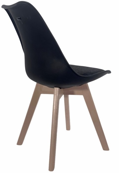 Krzesło skandynawskie MONZA BLACK Pro - Black Fabric V Lugano Krzesło skandynawskie MONZA BLACK Pro - Black Fabric V Lugano