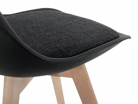 Krzesło skandynawskie MONZA BLACK Pro - Black Fabric V Lugano Krzesło skandynawskie MONZA BLACK Pro - Black Fabric V Lugano