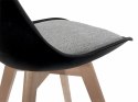 Krzesło skandynawskie MONZA BLACK Pro - Grey Fabric V Lugano