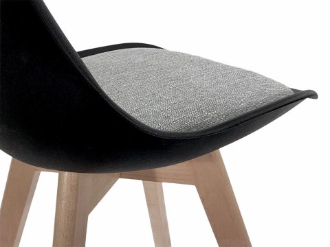 Krzesło skandynawskie MONZA BLACK Pro - Grey Fabric V Lugano Krzesło skandynawskie MONZA BLACK Pro - Grey Fabric V Lugano