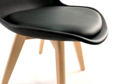 Krzesło skandynawskie MONZA BLACK PU Lugano Krzesło skandynawskie MONZA BLACK PU Lugano