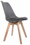 Krzesło skandynawskie MONZA DARK GREY - Black PU Lugano