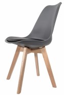 Krzesło skandynawskie MONZA DARK GREY - Black PU Lugano