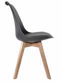 Krzesło skandynawskie MONZA DARK GREY - Black PU Lugano