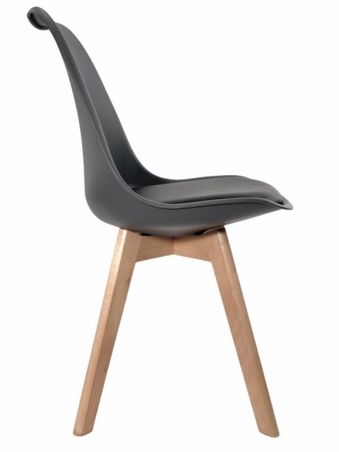 Krzesło skandynawskie MONZA DARK GREY - Black PU Lugano Krzesło skandynawskie MONZA DARK GREY - Black PU Lugano