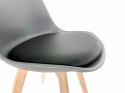 Krzesło skandynawskie MONZA DARK GREY - Black PU Lugano