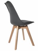 Krzesło skandynawskie MONZA DARK GREY - Black PU Lugano