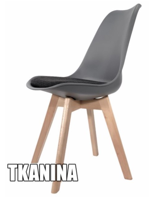 Krzesło skandynawskie MONZA DARK GREY Pro - Black Fabric V Lugano Krzesło skandynawskie MONZA DARK GREY Pro - Black Fabric V Lugano