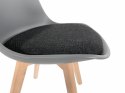 Krzesło skandynawskie MONZA DARK GREY Pro - Black Fabric V Lugano