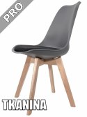 Krzesło skandynawskie MONZA DARK GREY Pro - Black Fabric V Lugano