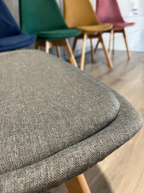 Krzesło skandynawskie MONZA GRANDE GREY FABRIC Lugano Krzesło skandynawskie MONZA GRANDE GREY FABRIC Lugano