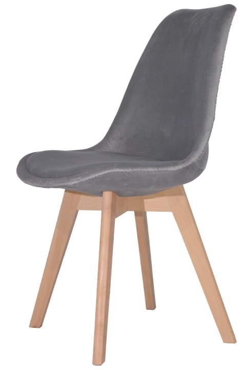 Krzesło skandynawskie MONZA GRANDE GREY VELVET II GATUNEK Lugano Krzesło skandynawskie MONZA GRANDE GREY VELVET II GATUNEK Lugano