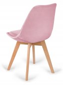 Krzesło skandynawskie MONZA GRANDE PINK VELVET OUTLET Lugano