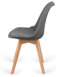 Krzesło skandynawskie MONZA GRANDE Zestaw 4 sztuki GREY FABRIC Lugano