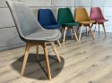 Krzesło skandynawskie MONZA GRANDE Zestaw 4 sztuki GREY FABRIC Lugano