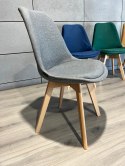 Krzesło skandynawskie MONZA GRANDE Zestaw 4 sztuki GREY FABRIC Lugano