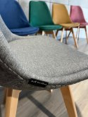 Krzesło skandynawskie MONZA GRANDE Zestaw 4 sztuki GREY FABRIC Lugano