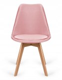 Krzesło skandynawskie MONZA GRANDE Zestaw 4 sztuki PINK VELVET Lugano