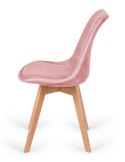 Krzesło skandynawskie MONZA GRANDE Zestaw 4 sztuki PINK VELVET Lugano