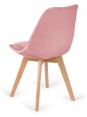 Krzesło skandynawskie MONZA GRANDE Zestaw 4 sztuki PINK VELVET Lugano